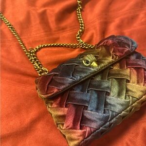 Elegant Multicolor Woven Chain Bag